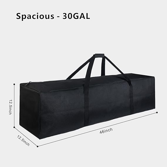 46 Inch Extra Large Zippered Duffel Bag for Travel Camping Sports Equipment Storage, Waterproof Foldable Luggage Bag with Padded Handles