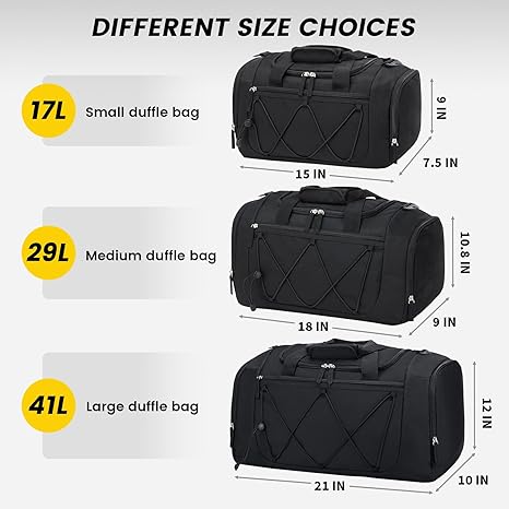 Gym Bag for Men - 21 Inches Duffle Bag for Travel Lightweight Duffel Bag with Shoe Compartment Personal Item Travel Bag Weekender Bag for Travel Sports Gym - Black