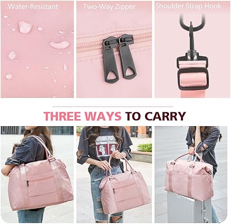 Travel Duffle Bag, Waterproof Weekender Bag Carry On Tote Bags for Women, Duffel Bag Sport Gym Bag for Men, Hospital Bag for Labor and Delivery, Overnight Bag Luggage Bag with Trolley Sleeve