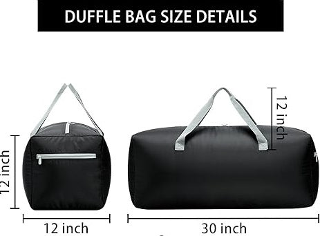 Foldable Duffel Bag 30" / 75L Lightweight with Water Rresistant for Travel-Black