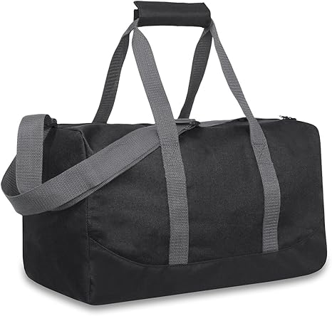 30 Liter, 17 Inch Canvas Duffle Bags for Men and Women – Travel Weekender Overnight Carry-On Shoulder Duffel Tote Bags (Black)