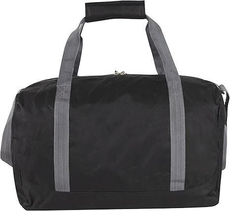 30 Liter, 17 Inch Canvas Duffle Bags for Men and Women – Travel Weekender Overnight Carry-On Shoulder Duffel Tote Bags (Black)